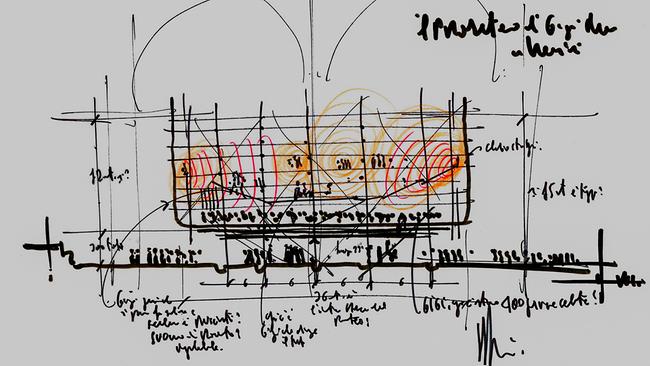 Bühnenbild-Entwurf zu „Prometeo“ (Luigi Nono), Renzo Piano