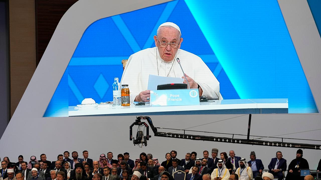 Papst Franziskus spricht beim Weltfriedenskongress in Nur-Sultan, Kasachstan, 14. September 2022