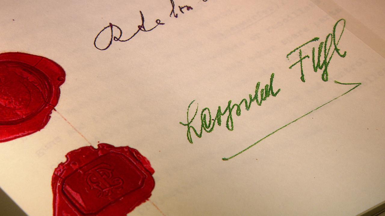 Staatsvertrag, Unterschrift von Leopold Figl