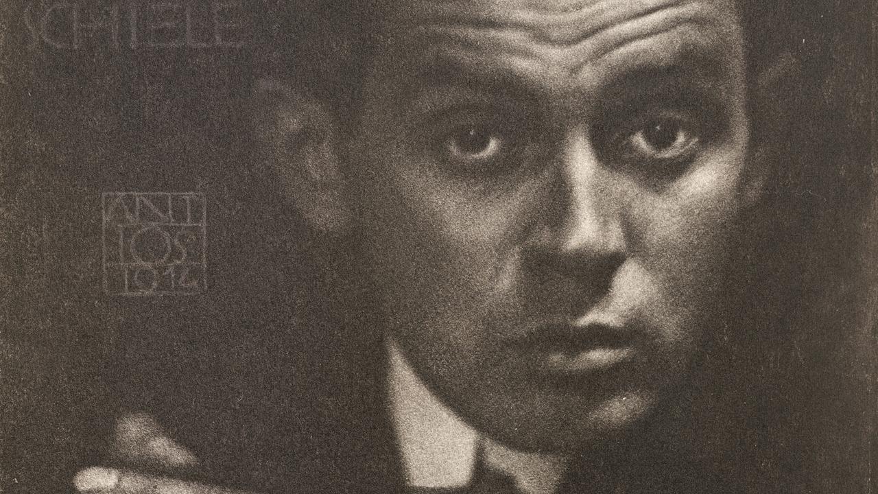 Egon Schiele, 1914, Bromöldruck auf Untersatzkarton 