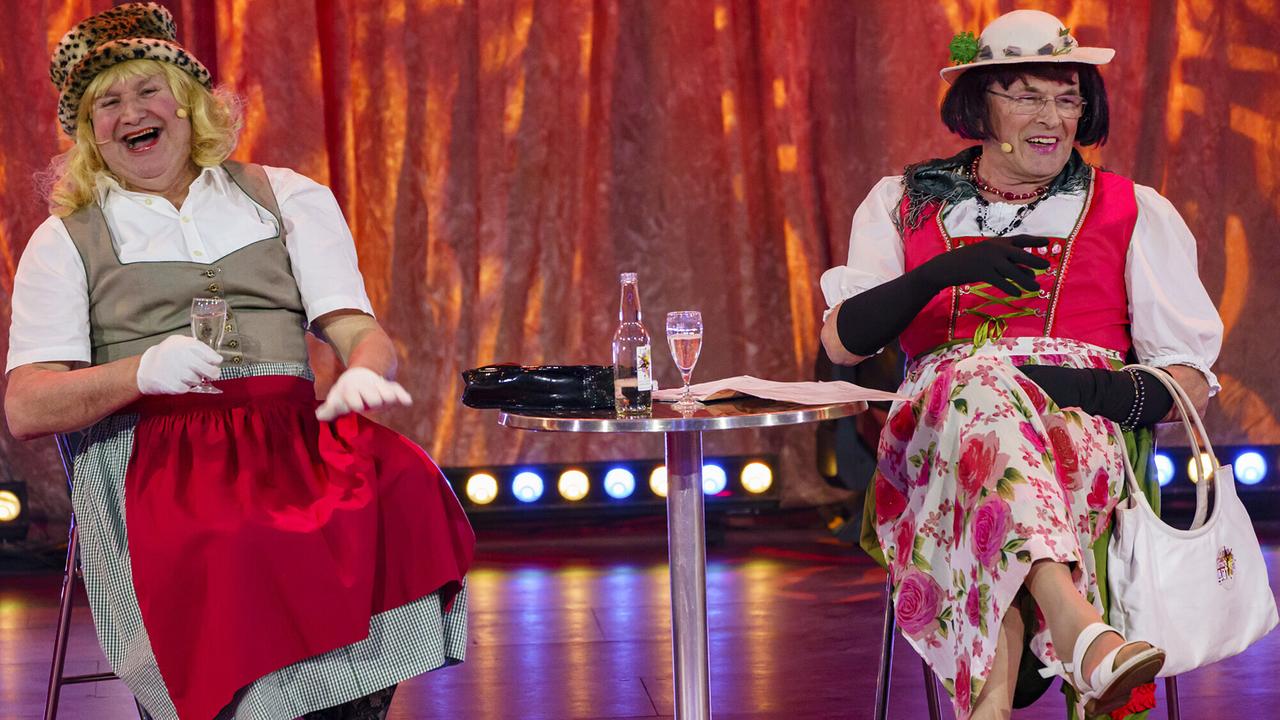 "Narrisch guat" am 26.2.2022: Faschingsgilde Vorchdorf: "Jaqueline und Resi": Karl Baumgartner, Josef Ackerl