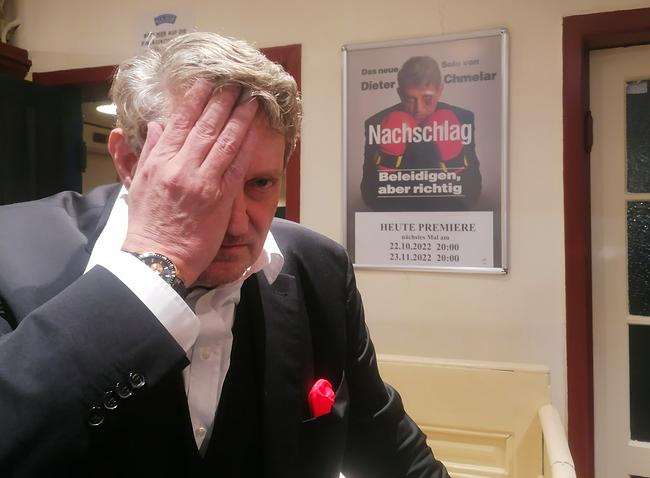 © ORF / GÜNTHER LÖFFELMANN Dieter Chmelar bei seiner Programmpremiere zu "Nachschlag"