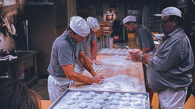Dreharbeiten in der Bäckerei Meislinger in Bad Ischl