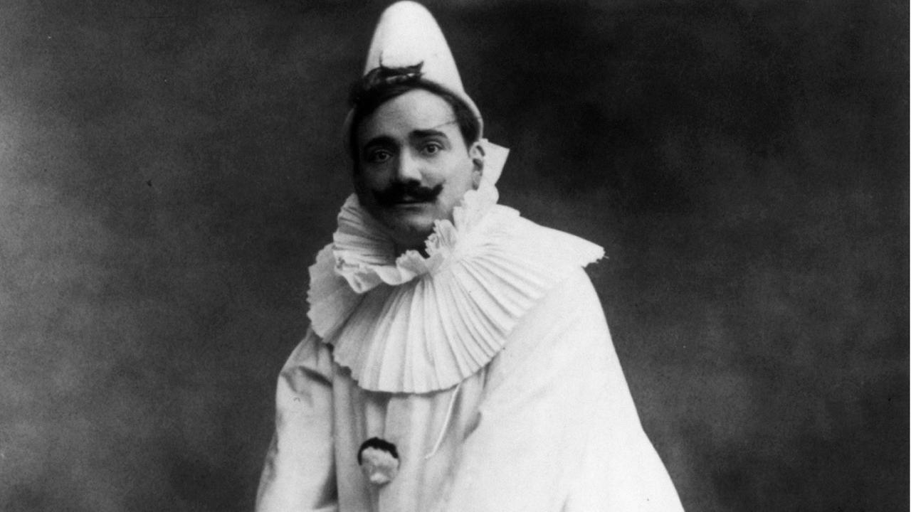 Enrico Caruso in seiner berühmtesten Rolle als Canio in „Pagliacci“ 1908