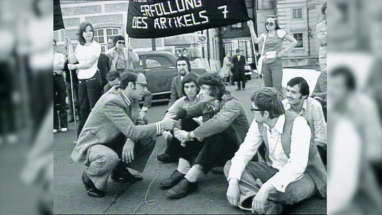 Demonstration in den 1970er Jahren in Wien