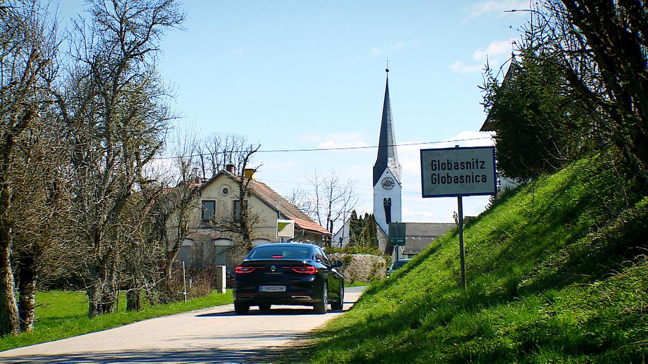 Zweisprachige Ortstafel in Kärnten - Globasnitz/Globasnica