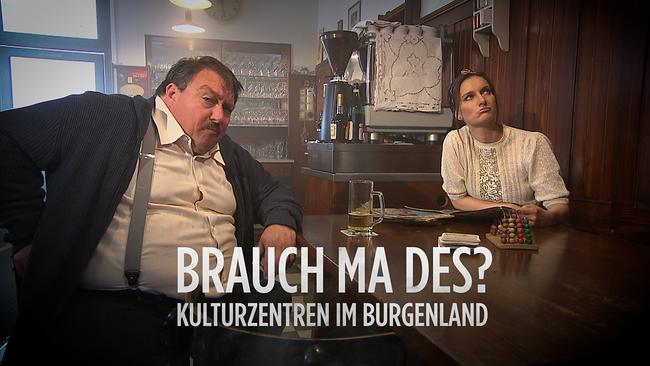 © ORF Burgenland Schauspieler Christoph Krutzler und Ulrike Mayerin, alias Die Mayerin, in einem burgenländischen Wirtshaus Mitte der 1970er Jahre.