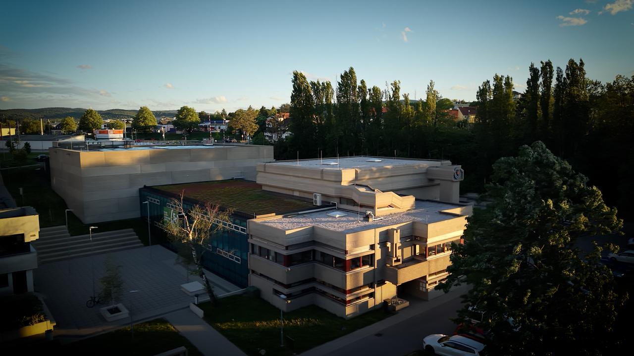 © ORF Burgenland Das Kulturzentrum Mattersburg von oben aufgenommen