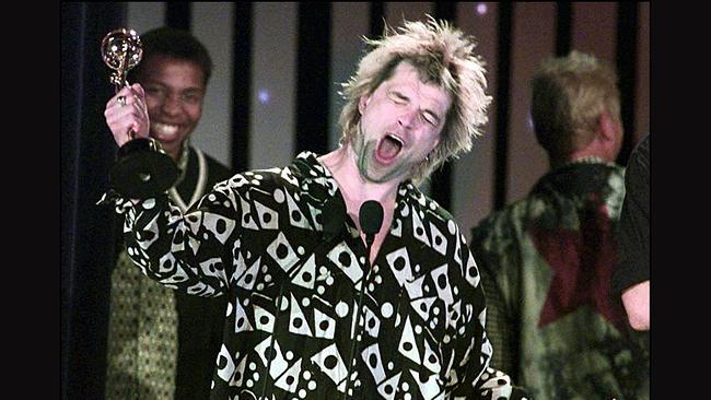 © APA/AFP/PATRICK HERTZOG Campino jubelt mit Preis der World Music Awards 1997