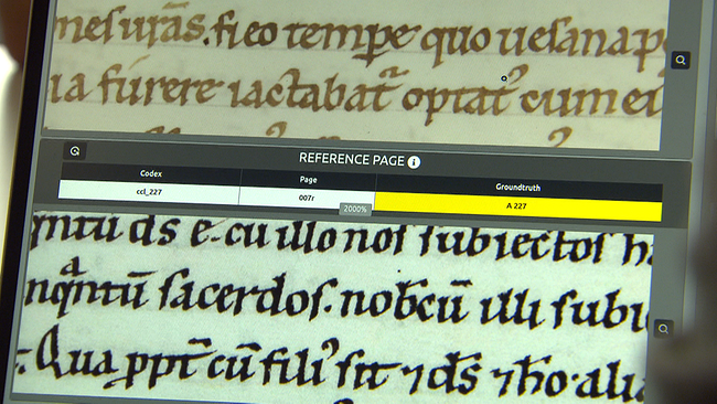 © ORF NÖ Computerausschnitt von Analyse alter Schriften