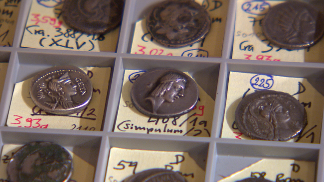 © ORF NÖ Historische Münzen mit Details zu Gewicht und weiteren Infos