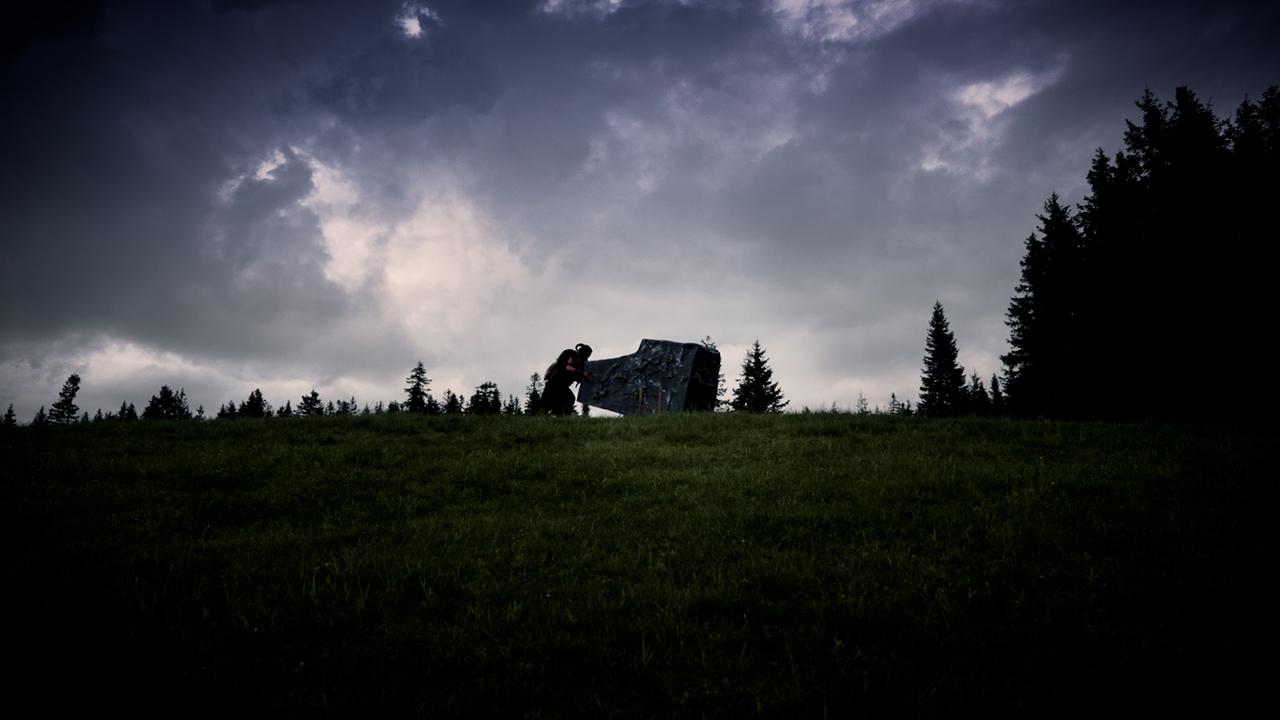 Der Teufel beim Stapeln der Felsen