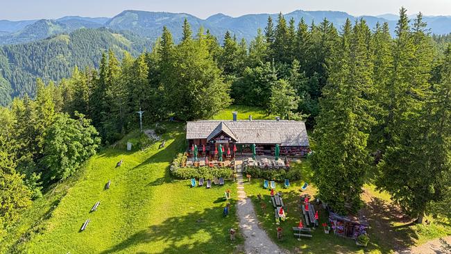 Das Gasthaus „Edelweißhütte“ auf der Bürgeralpe 