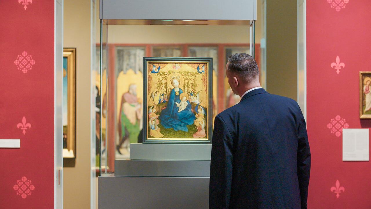 Die Kunstaufpasser: Für Marcin Mamiak ist das die schönste Madonna der Welt – „Die Muttergottes in der Rosenlaube“ von Stefan Lochner.