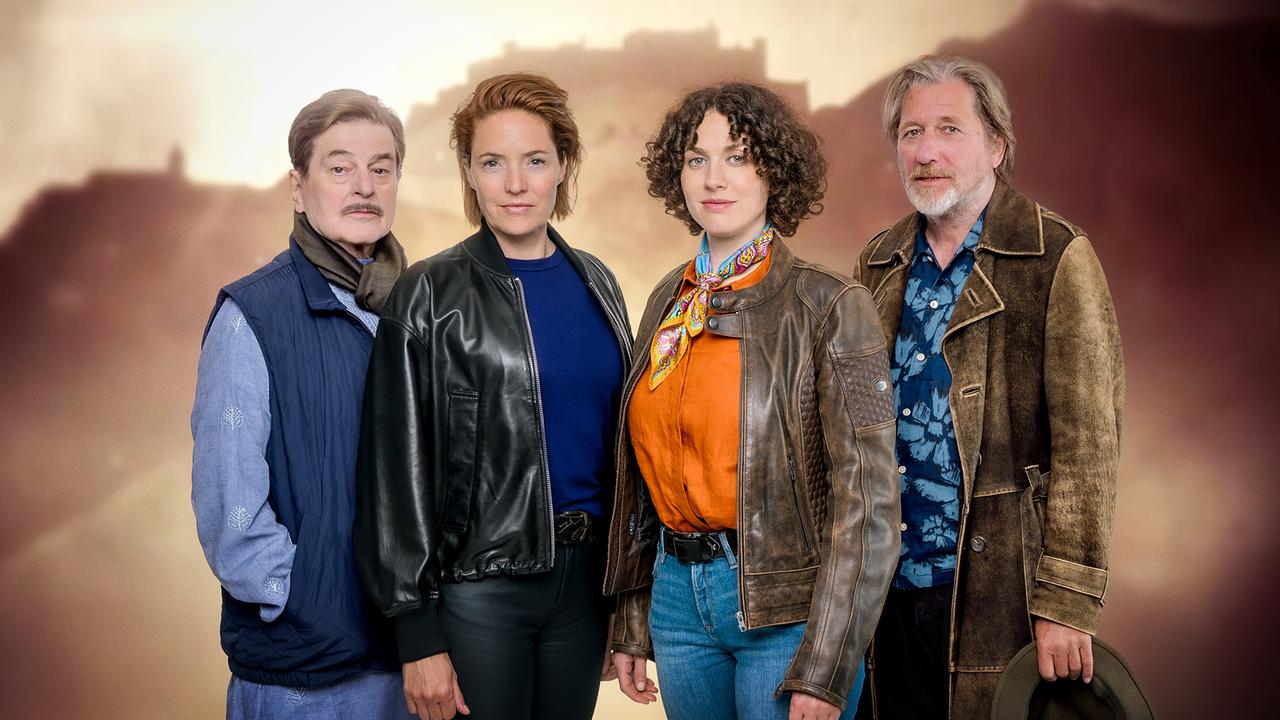 Gruppenfoto mit Erwin Steinhauer, Patricia Aulitzky, Fanny Krausz und Michael Fitz zu "Die Toten von Salzburg"