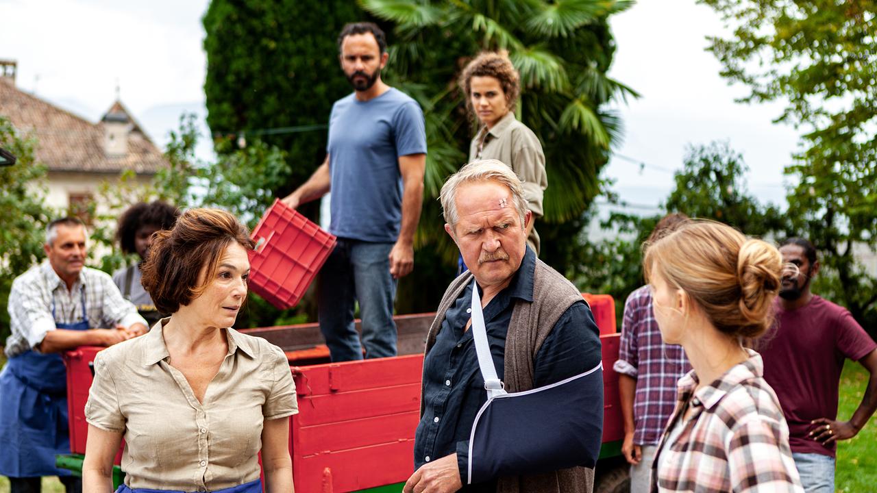 Im Bild: Julia Stemberger (Theresa Gasser), Sami Loris (Marco Antonelli), Elisabeth Kanettis (Maria Russo), Harald Krassnitzer (Josef Gasser), Maike Jüttendonk (Franziska 'Franzi' Gasser).