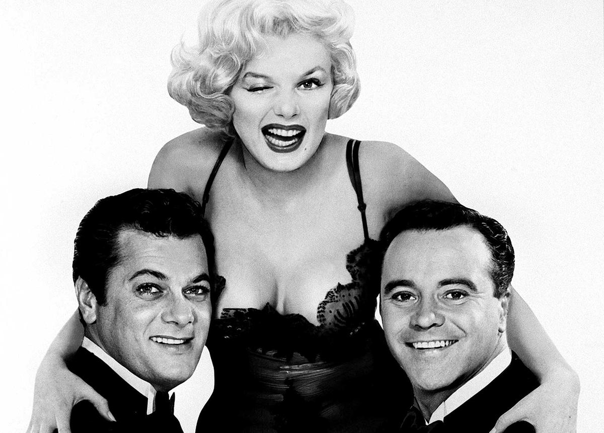 Im Bild: Tony Curtis (Joe), Marilyn Monroe (Sugar), Jack Lemmon (Jerry).