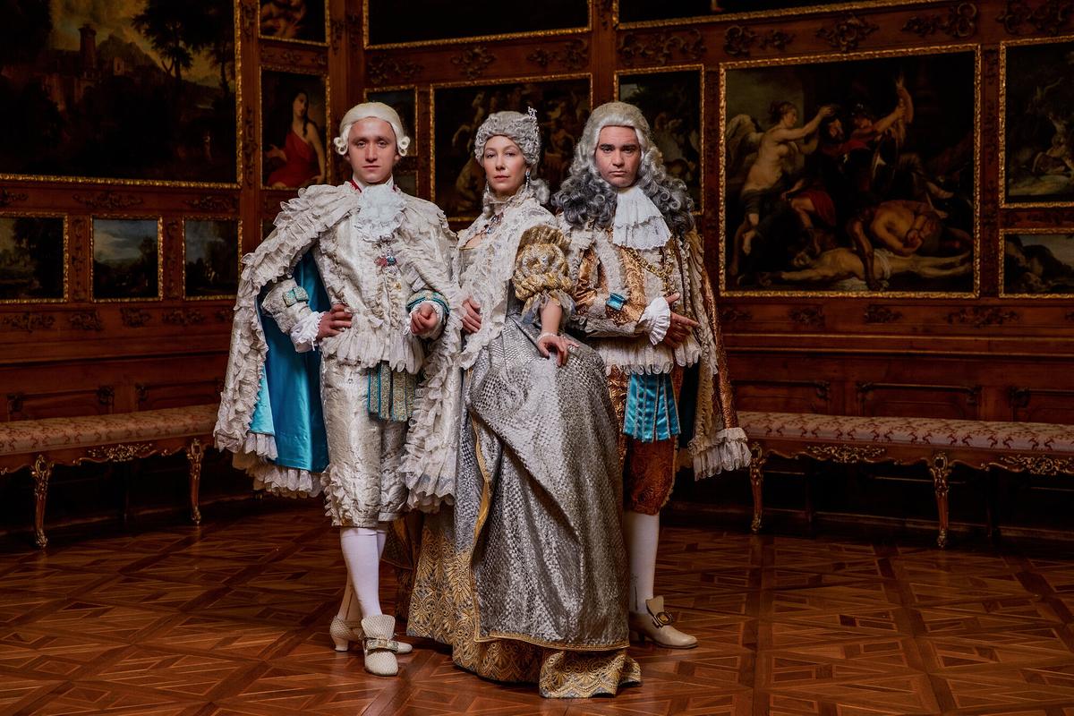 "Maria Theresia - Teil 5": Aaron Friesz (Joseph II.), Ursula Strauss (Maria Theresia), Vojtěch Kotek (Franz Stephan)