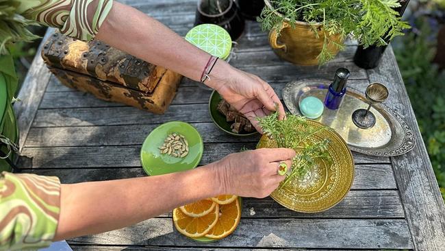 Ein „Artemisia-Tonikum“ – Kräuterhexe Uschi Zezelitsch stellt diesen Medizinalwein aus einjährigem Beifuß nach einem alten Rezept ihrer Oma her
