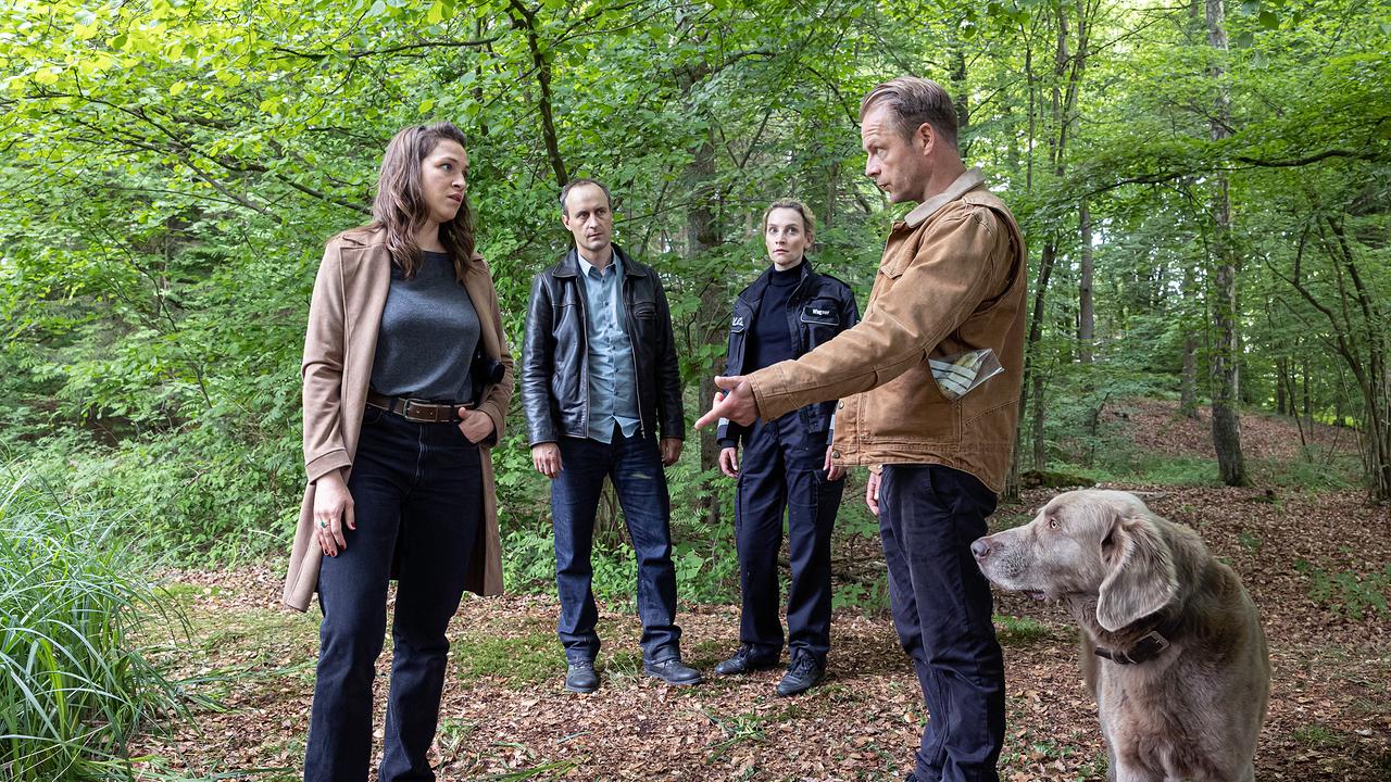 © ORF/Degeto/NDR/Sandra Hoever Hannah Wagner, Hauke Jacobs und zwei Kieler Cops auf der Suche nach Mila.