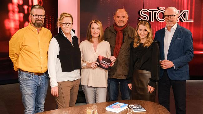 "STÖCKL" am 2.11.2023: Gerold Rudle, Monica Weinzettl, Barbara Stöckl, August Schmölzer, Patricia Pölzl, Siegfried Meryn