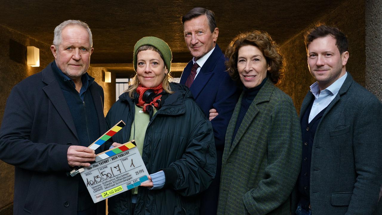 "Tatort - Dein Verlust": Harald Krassnitzer, Regisseurin Katharina Mückstein, Hubert Kramar, Adele Neuhauser, Produzent Jakob Pochlatko