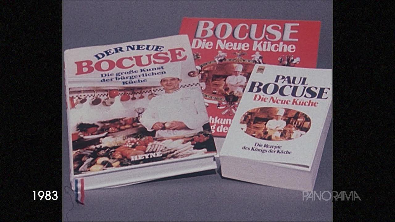 Am Bild aus dem Jahr 1983 sind drei Kochbücher von Paul Bocuse zu sehen.