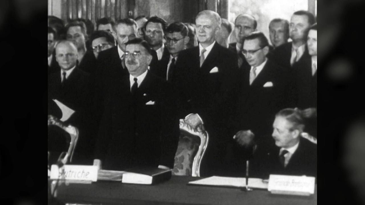 "Plötzlich International – Österreich und die Alliierten": Am 15. Mai 1955 verkündete der damalige Außenminister Leopold Figl: „Österreich ist frei“.
