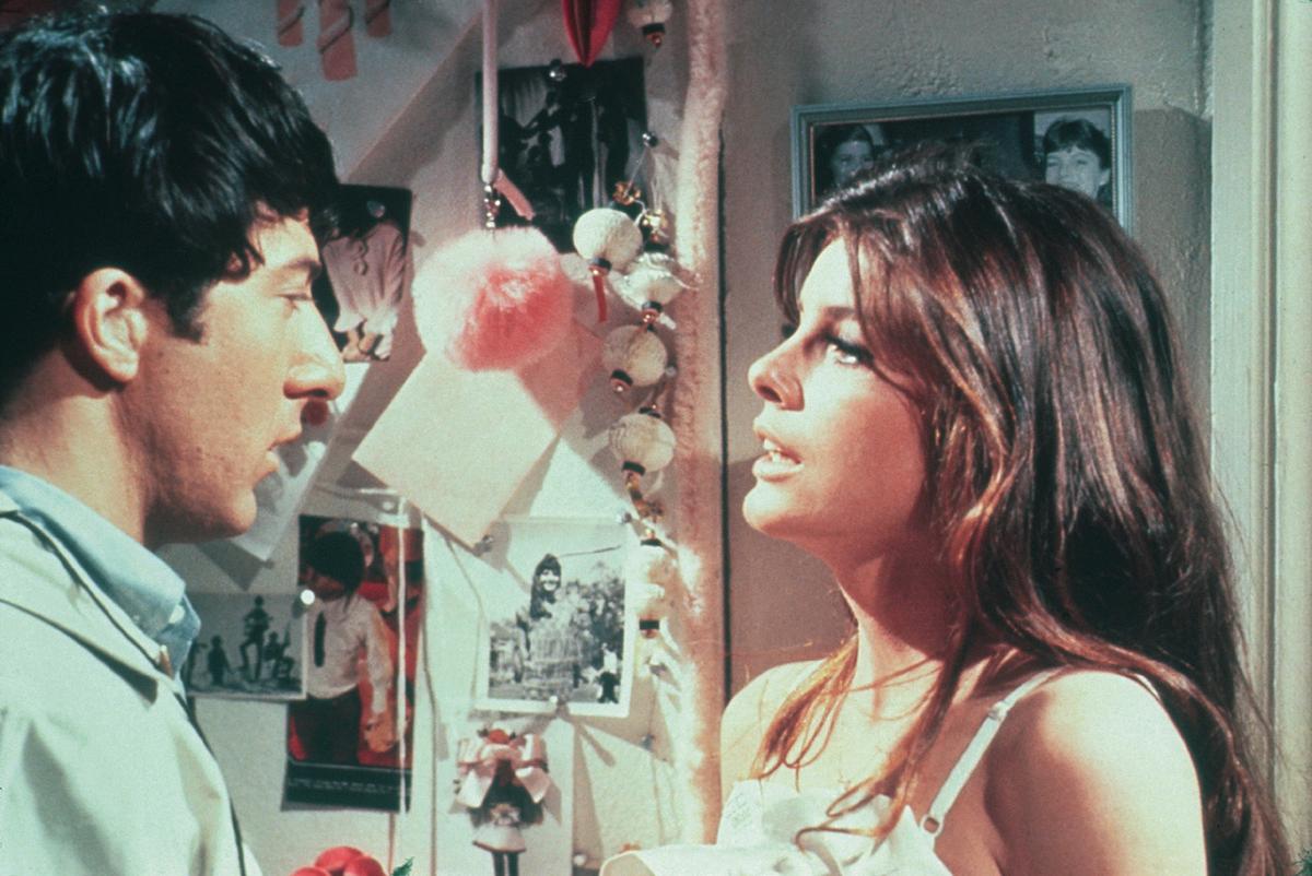 Im Bild: Dustin Hoffman (Benjamin Braddock), Katharine Ross (Elaine Robinson).