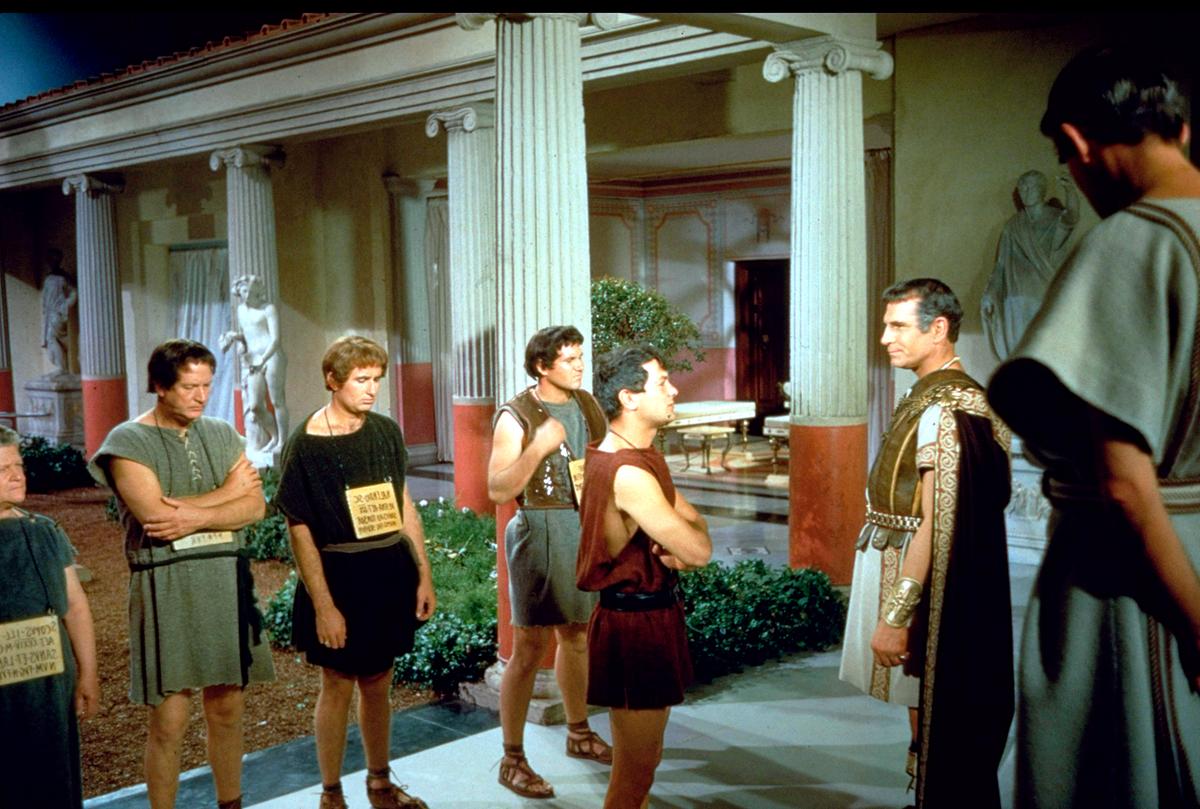 Im Bild: Laurence Olivier (Marcus Crassus, re.), Tony Curtis	(Antoninus)