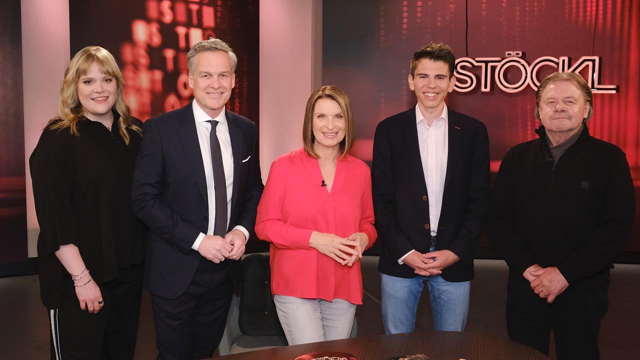 © ORF/Günther Pichlkostner STÖCKL: Stefanie Reinsperger, Tarek Leitner, Barbara Stöckl, Aaron Gruen, Kurt Pongratz
