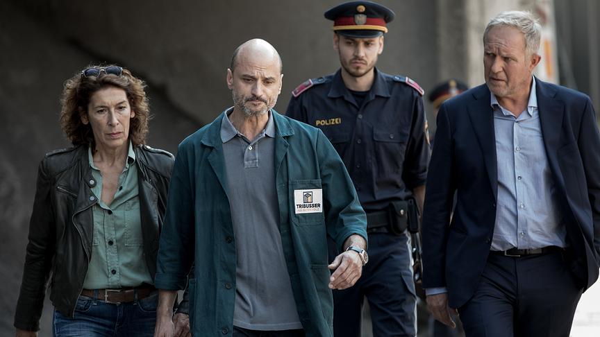 "Tatort" - Baum fällt: Adele Neuhauser (Bibi Fellner), Vitus Wieser (Werksleiter), Michael Glantschnig (Friedl Jantscher), Harald Krassnitzer (Moritz Eisner)