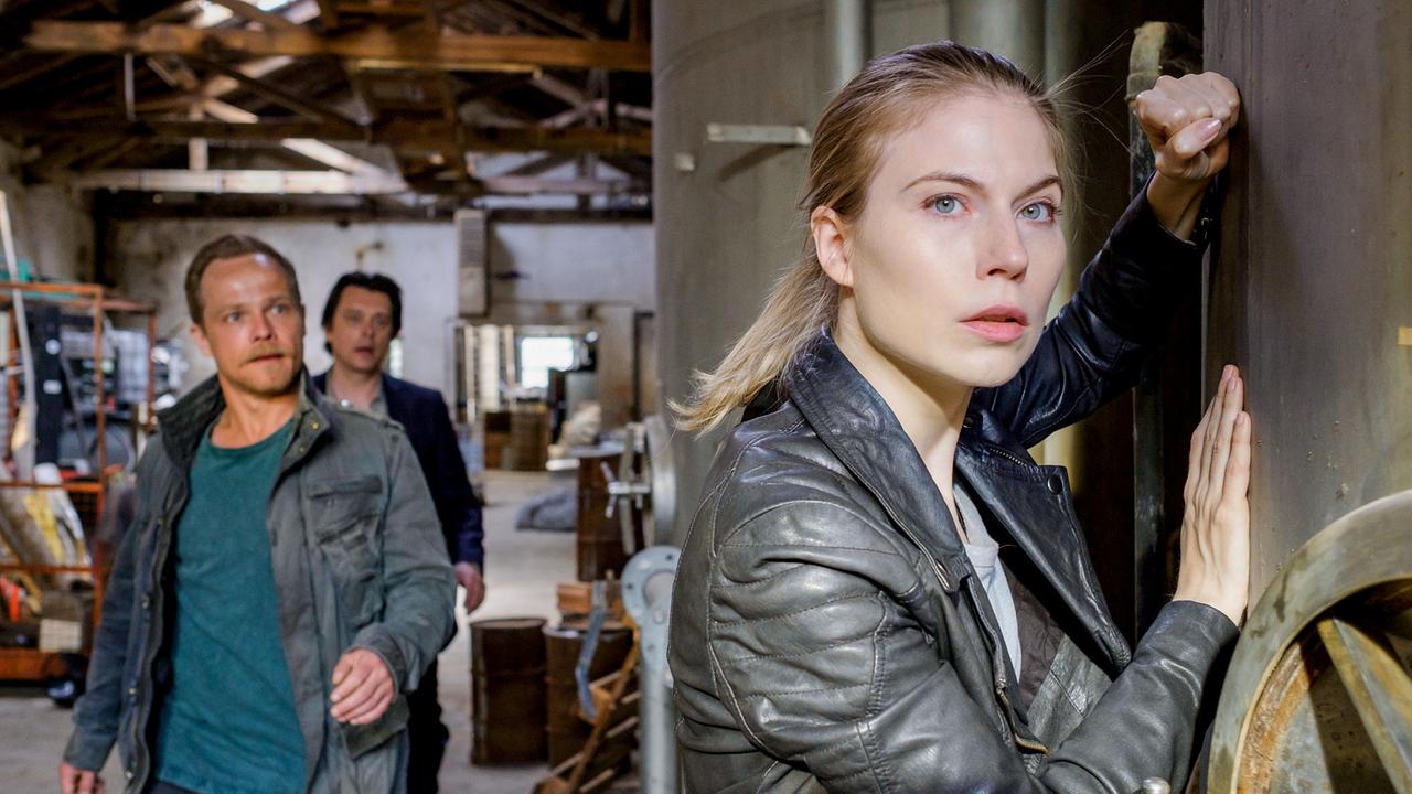 "Die Toten vom Bodensee - Die vierte Frau": Matthias Koeberlin (Micha Oberländer), Hary Prinz (Thomas Komlatschek), Nora Waldstätten (Hannah Zeiler)