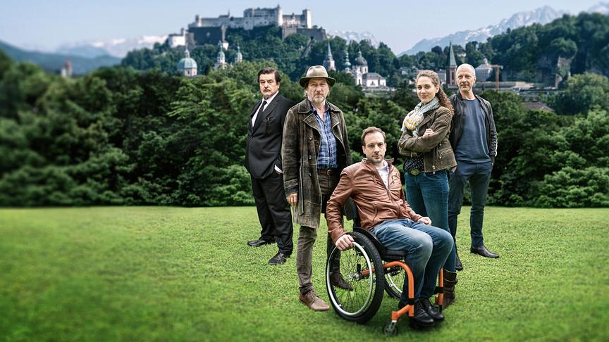 "Die Toten von Salzburg - Schwanengesang": Erwin Steinhauer(Alfons Seywald), Michael Fitz (Hubert Mur), Florian Teichtmeister (Peter Palfinger), Fanny Krausz (Irene Russmeyer), Simon Hatzl (Sebastian Palfinger)