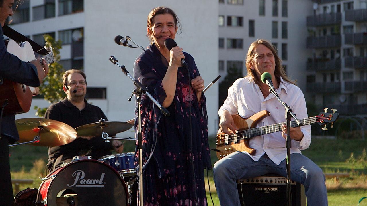 Musikergruppe der Lovara-Roma im Freien.