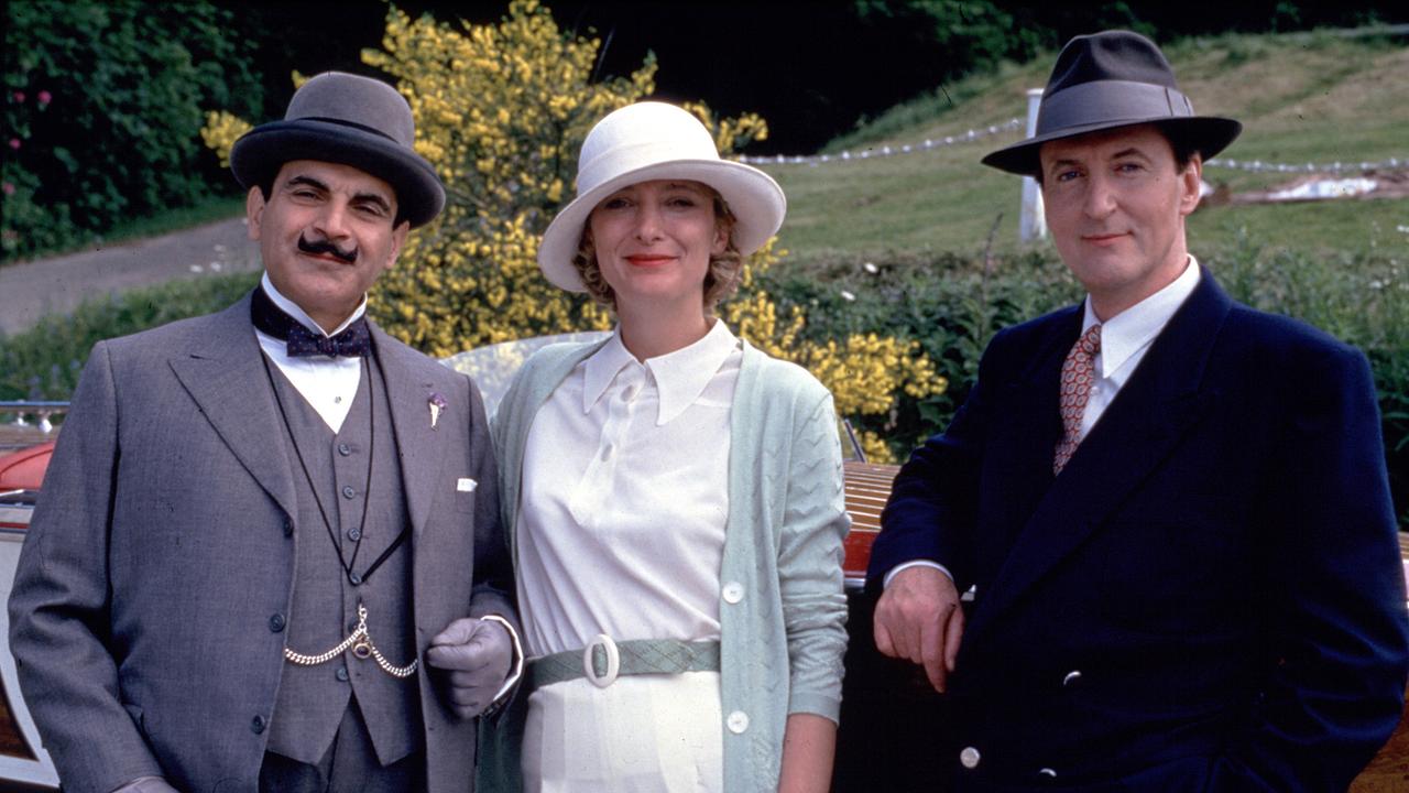 David Suchet (Hercules Poirot), Kate Buffery, Hugh Fraser (Hastings).