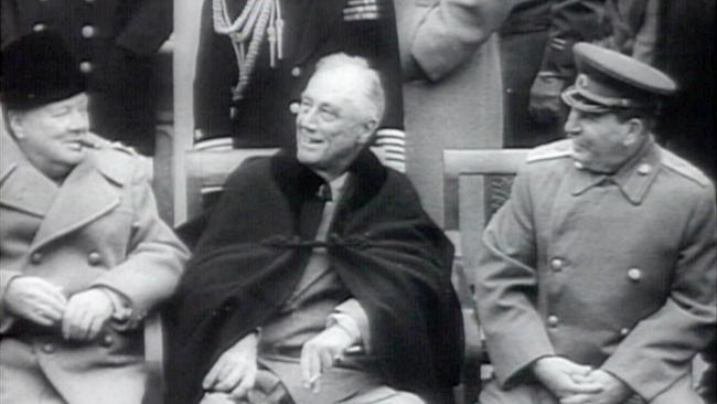 Jalta Konferenz: Winston Churchill, Franklin D. Roosevelt und Josef Stalin