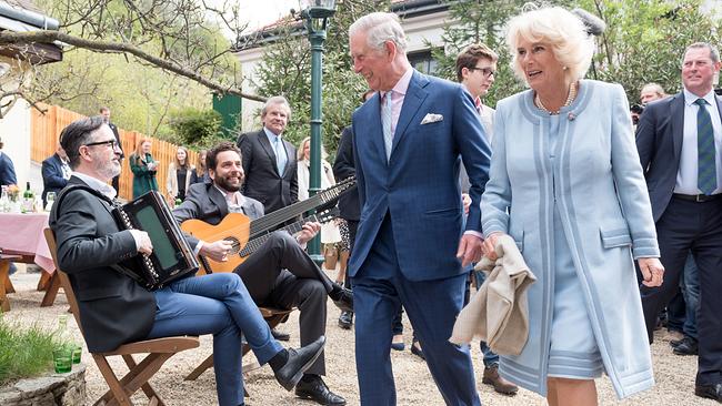 Prinz Charles und Camilla 2017 bei ihrem Besuch beim Bioheurigen Obermann.