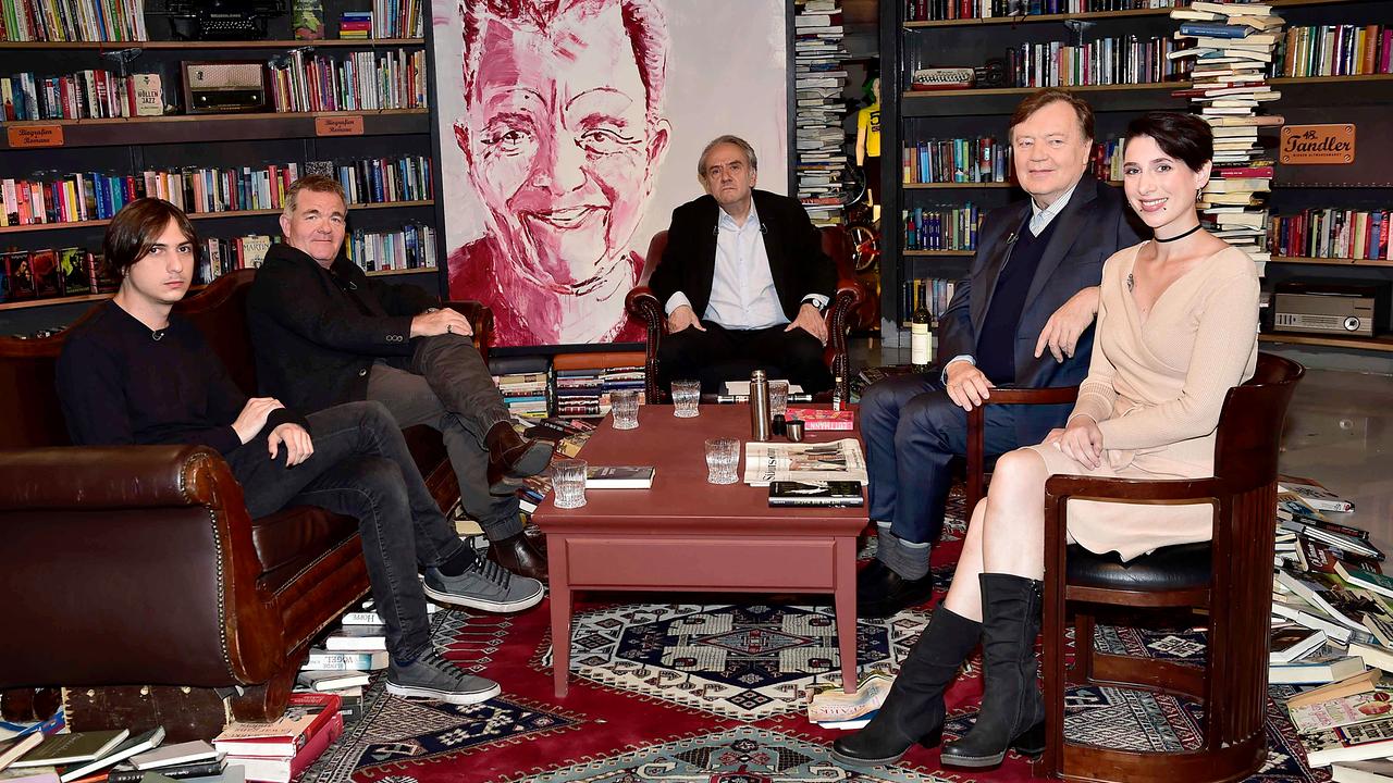 © ORF/ORF III/Peter Meierhofer Elias Hirschl, Cornelius Obonya, Heinz Sichrovsky, Joachim Lottmann, Michaela Kastel