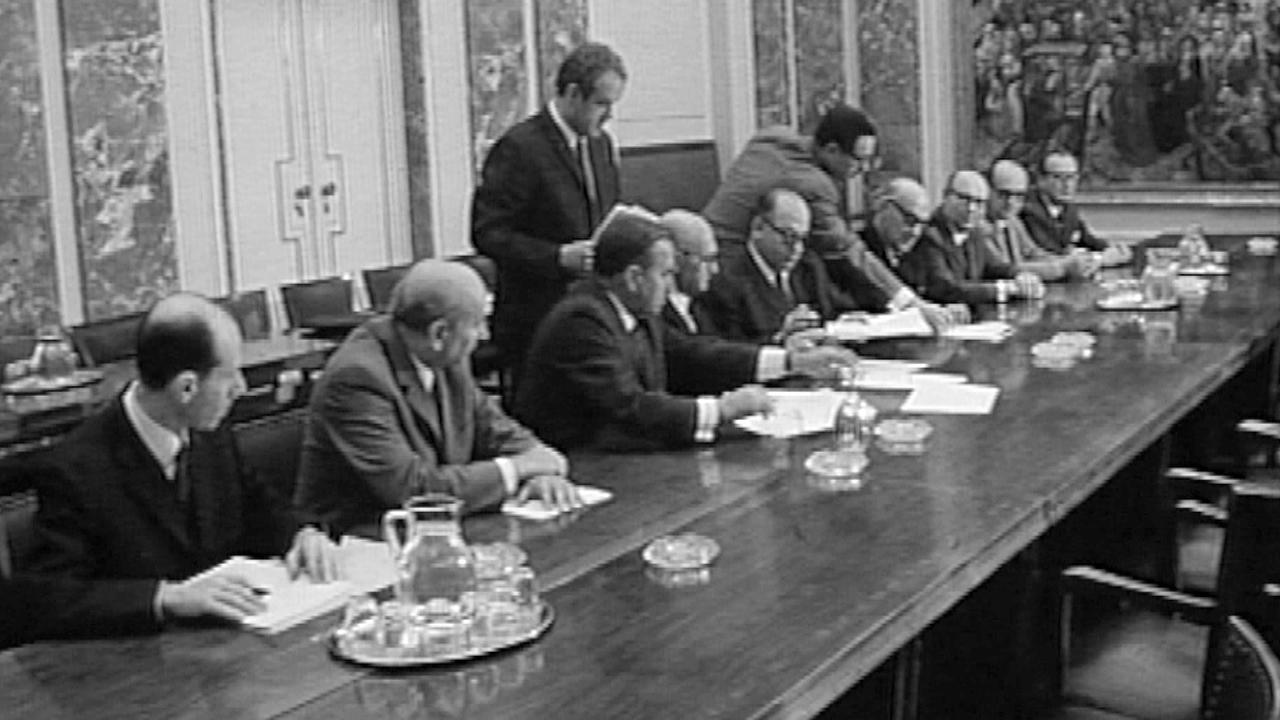 Unterzeichnung Generalkollektivvertrag 40-Stunden-Woche 1969.