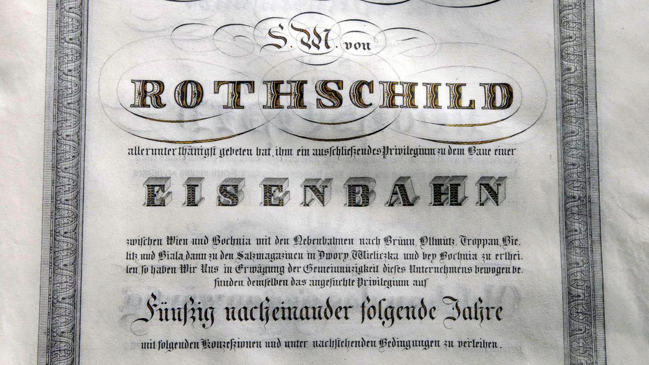 Die Familie Rothschild ersuchte erfolgreich um eine Konzession zum Bau und Betrieb einer Eisenbahn in die nördlichen Kronländer an.