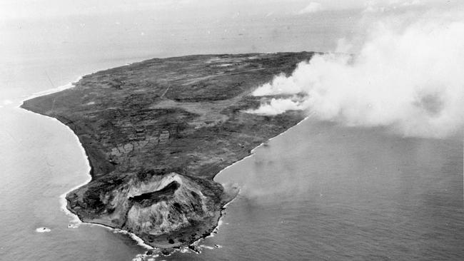 Luftaufnahme von Iwo Jima, 1945