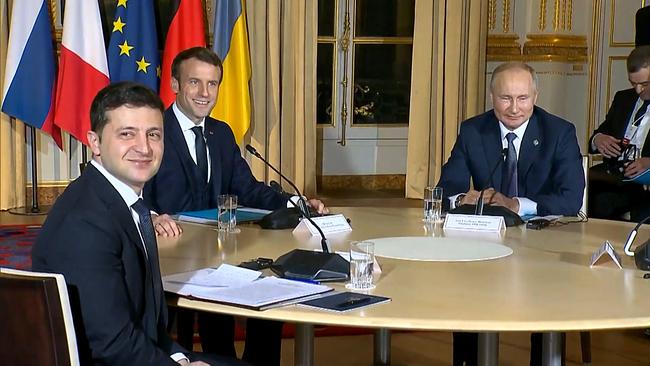 Geopolitik, Wolodymyr Selenskyj, Emmanuel Macron, Wladimir Putin