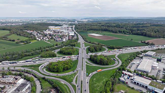 Luftbild Autobahn, Hessen