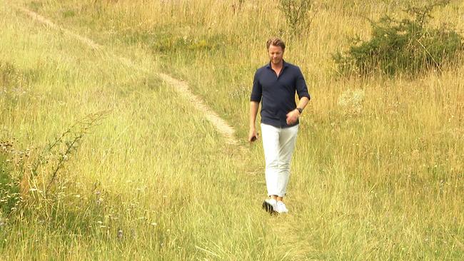 © ORF / Seitenblicke Mark Seibert geht einen Weg auf einer Wiese entlang