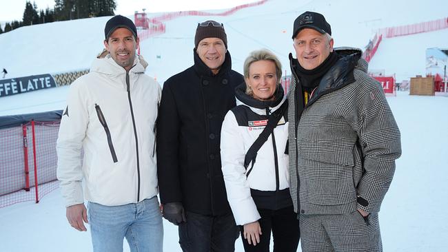 © ORF/Roman Zach-Kiesling Die Alpine Ski-WM Saalbach im ORF: Joachim Puchner, Armin Assinger, Alexandra Meissnitzer, Michael Kögler