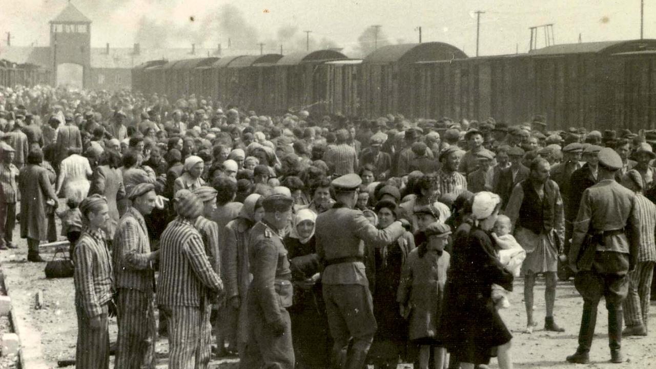 © ORF/ZDF/Yad Vashem Ein Tag in Auschwitz: „Selektion“ in Auschwitz – kleine Kinder und Frauen gelten als „nicht einsatzfähig“ und werden abgesondert.