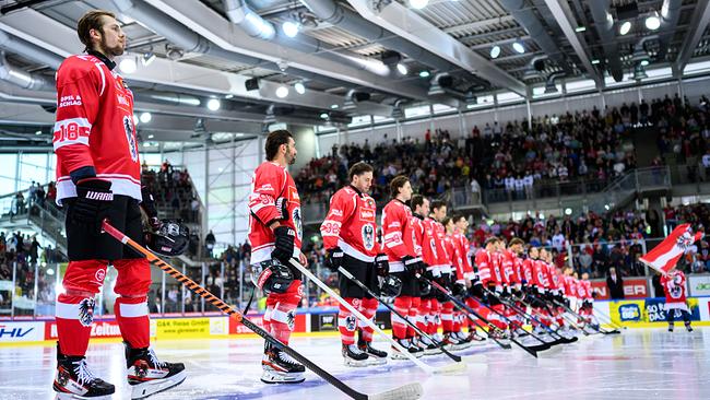 Das österreichische Eishockey Nationalteam im Rahmen eines Eishockey Testpieles zwischen Österreich und Kanada, am Sonntag, 4. Mai 2025, in Wien