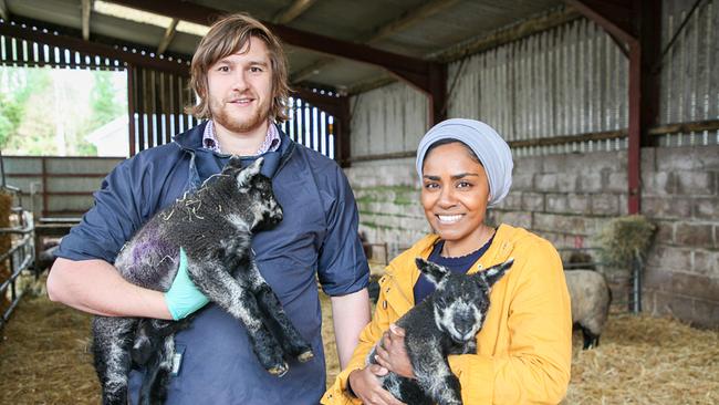 © ORF/Warner Foodhacks mit Nadiya Hussain: Nadiya begleitet in Wales einen vielbeschäftigten Tierarzt während der Lämmersaison.