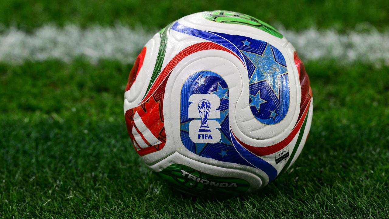 © APA/AFP/Marie-Laure MESSANA Nahaufnahme des offiziellen FIFA-Fußball-WM-Balls auf grünem Rasen